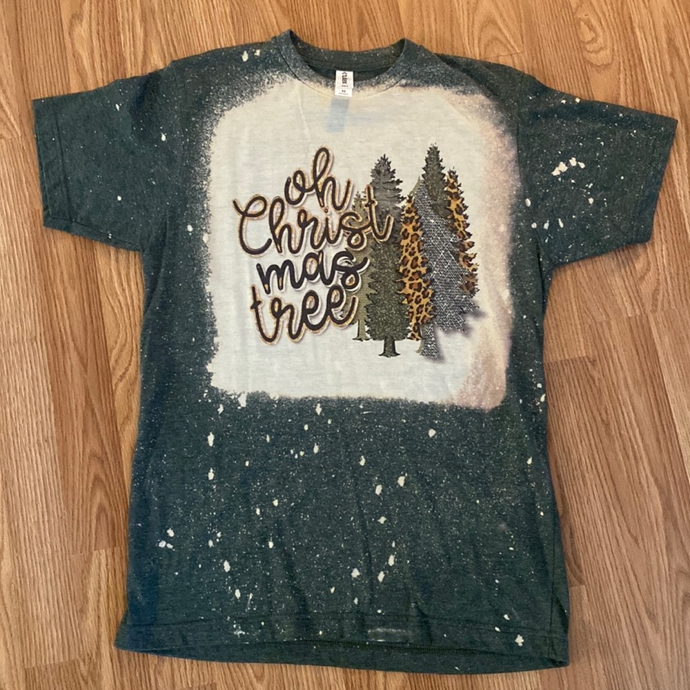 Oh Christmas tree shirt green/cheetah
